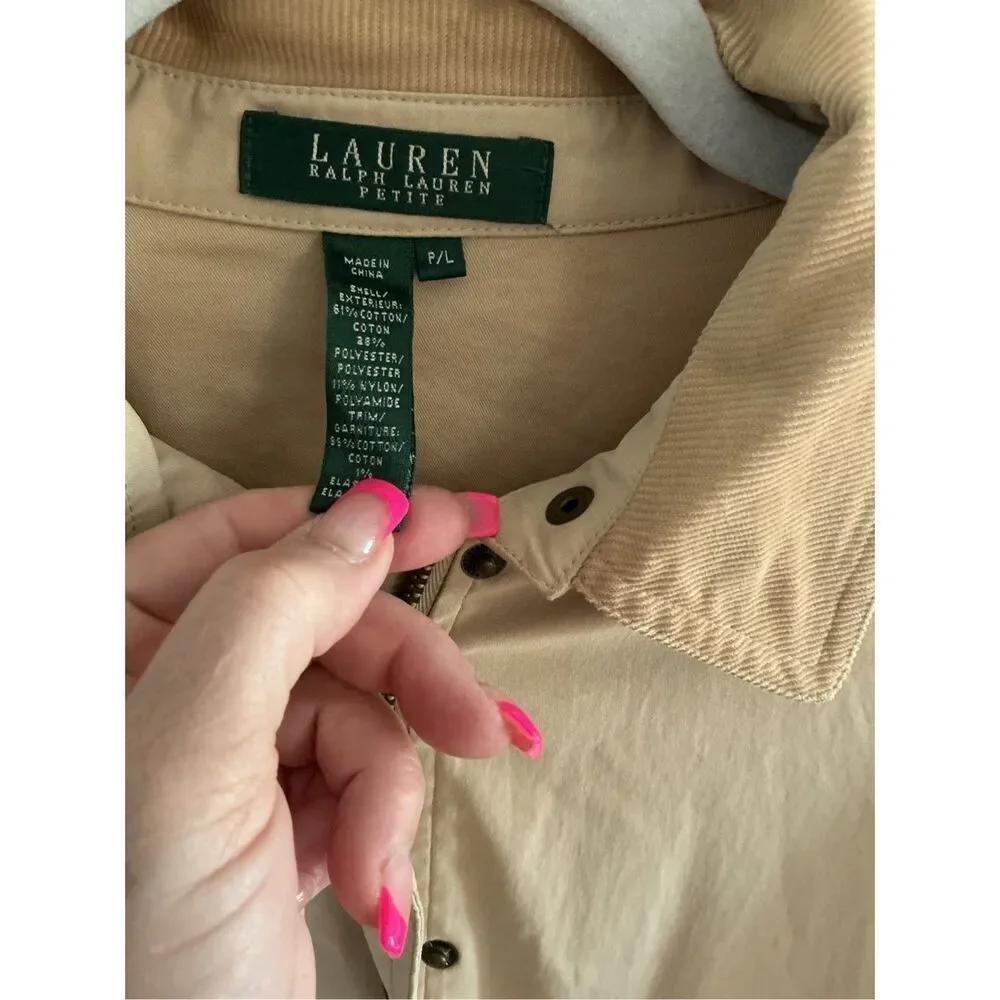 Lauren Ralph Lauren Chore Barn Jacket Sz LP Taupe Nice!